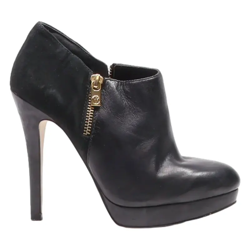 MICHAEL KORS Stilhetto Ankle Boots Black Leather Womens UK 6