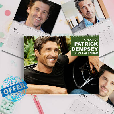 Patrick Dempsey 2024 Wall Calendar, Desk Calendar 2024, Patrick Dempsey Planner 2024