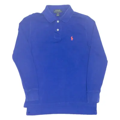 POLO RALPH LAUREN Boys Polo Shirt Blue Long Sleeve S