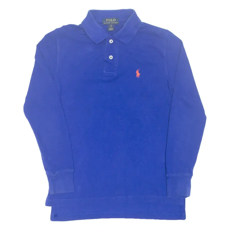 POLO RALPH LAUREN Boys Polo Shirt Blue Long Sleeve S