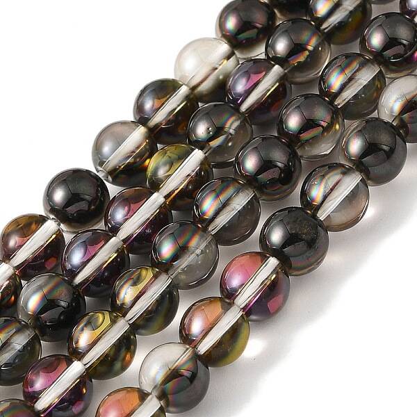 Transparent Electroplate Glass Beads Strands