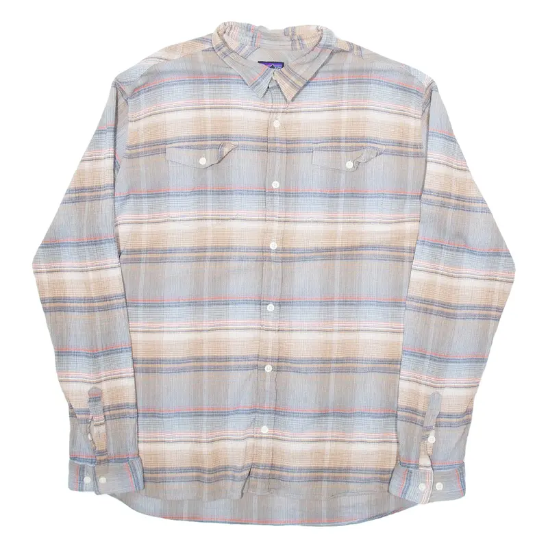 PATAGONIA Mens Shirt Brown Striped Long Sleeve XL