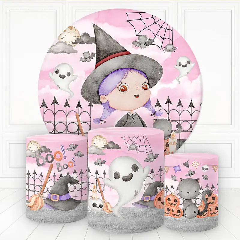 Aperturee Girl Vampire Boo Magic Round Backdrop Kit For Baby Shower | Circle Party Backdrop | Round Party Backdrop | Round Ba...