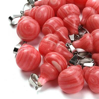 Dyed Synthetic Rhodochrosite Pendants
