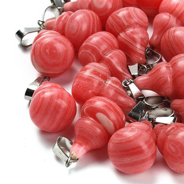Dyed Synthetic Rhodochrosite Pendants