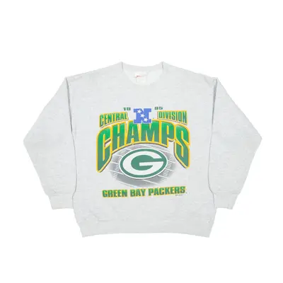 HANES Central Division Green Bay Packers USA Sweatshirt Grey 90s Mens L