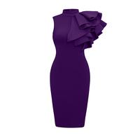 OYS Women's Cocktail Bodycon Ruffle Sleeveless Formal Mini Pencil Dress