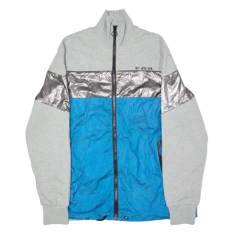 DIESEL Mens Track Jacket Grey Colourblock L