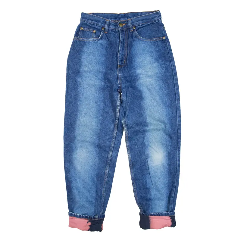 Tie Dye Lined Jeans Blue Denim Regular Mom Womens W26 L27
