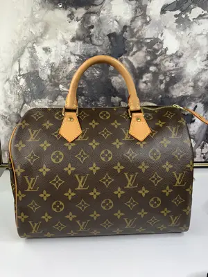 Pre-owned Louis Vuiton coated canvas and vachetta leather Tote Bags Speedy 30 Monogram