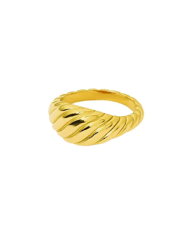 18K Gold Ring - Ribbed