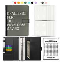 100 envelopes saving binder, Savings Challenges Book with Cash Envelopes - A5 Money Saver Budget Binder Book, Easy and Fun Wa...