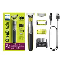 Philips Norelco OneBlade 360 Face + Body - Men's Hybrid Electric Razor & Beard Trimmer, 5-in-1  Comb and Body Hair Trimmer Ki...