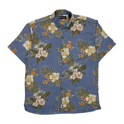 Wingo Hawaiian Shirt - Medium Blue Viscose