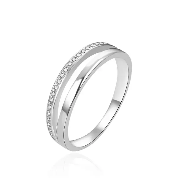 Agato Fine silver ring with zirconia AGT-R03W - Circuit: 58 mm