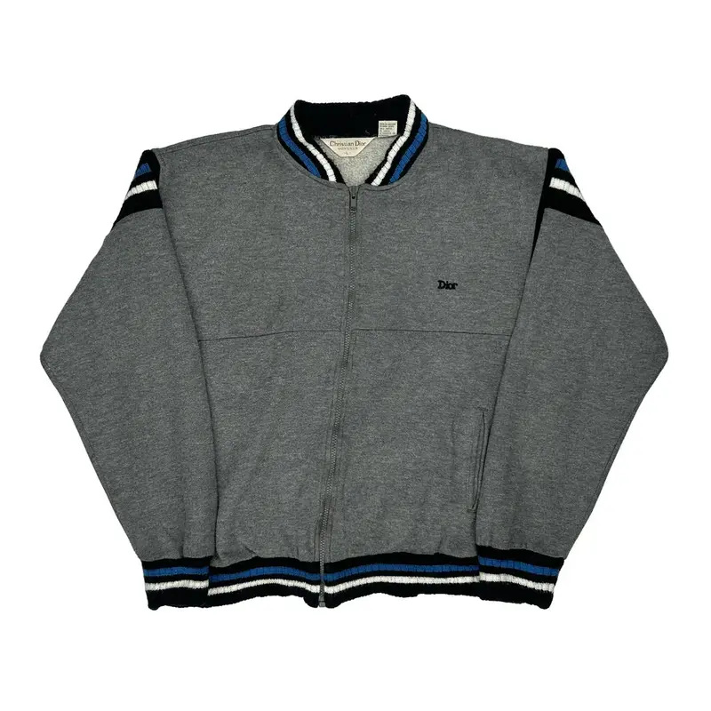 Christian Dior Oversized Varsity Jacket - Large Grey Polyester Blend
