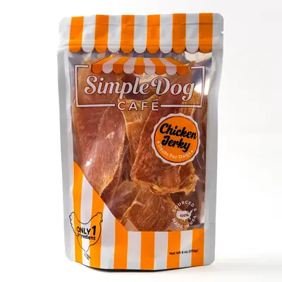 1 Bag of Simple Dog Café Chicken Jerky Treats for Dogs - Save Big By Adding More To Your Cart below! Just pick which flavors...