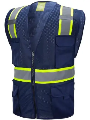 Navy Two Tones Safety Vest ,With Multi-Pocket Tool 803