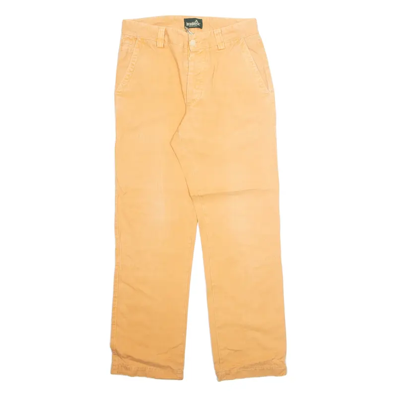 BRADDOCK Mens Trousers Orange Regular Straight W30 L31