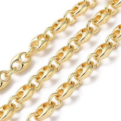 Brass Coffee Bean Link Chains