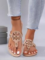 Women's Fashionable Hollow Out Design Slide Classy Sandals, Trendy Sandals, Casual Comfortable Flat Beach Sandals for Summer,...