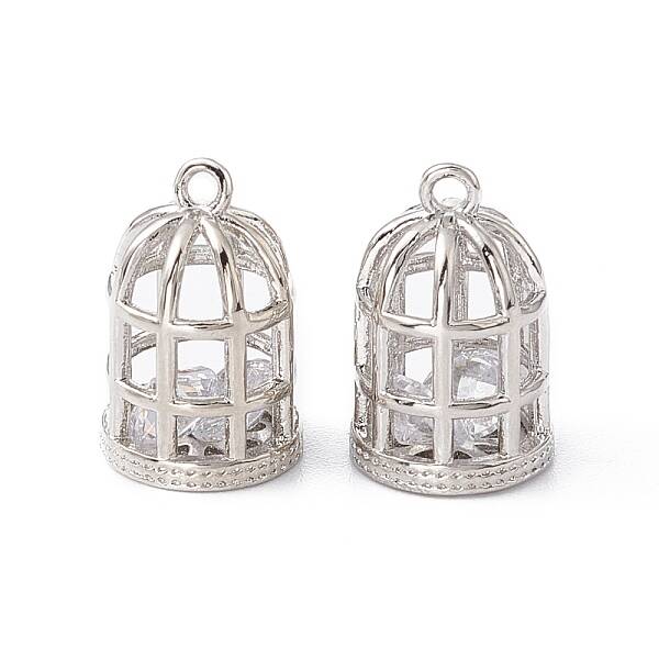 Brass Micro Pave Cubic Zirconia Pendants