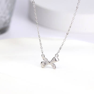 Non-Tarnish Stainless Steel Bowknot Pendant Necklace for Women
