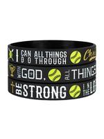 3pcs Letter Pattern Softball Rubber Bangle, Sporty Silicone Wristband for Men & Women, 2024 New Minimalist Aesthetic Jewelry ...