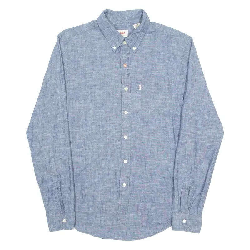 LEVI'S Mens Plain Shirt Blue Long Sleeve M