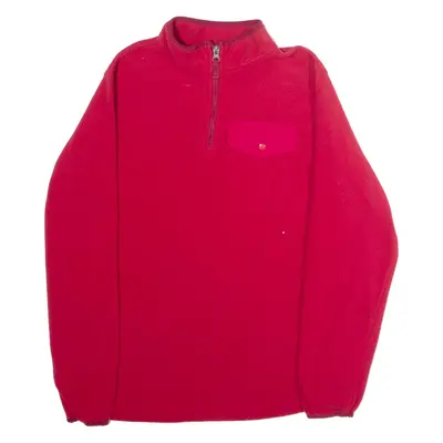 LANDS END Boys Fleece Red 1/4 Zip 11-12Y
