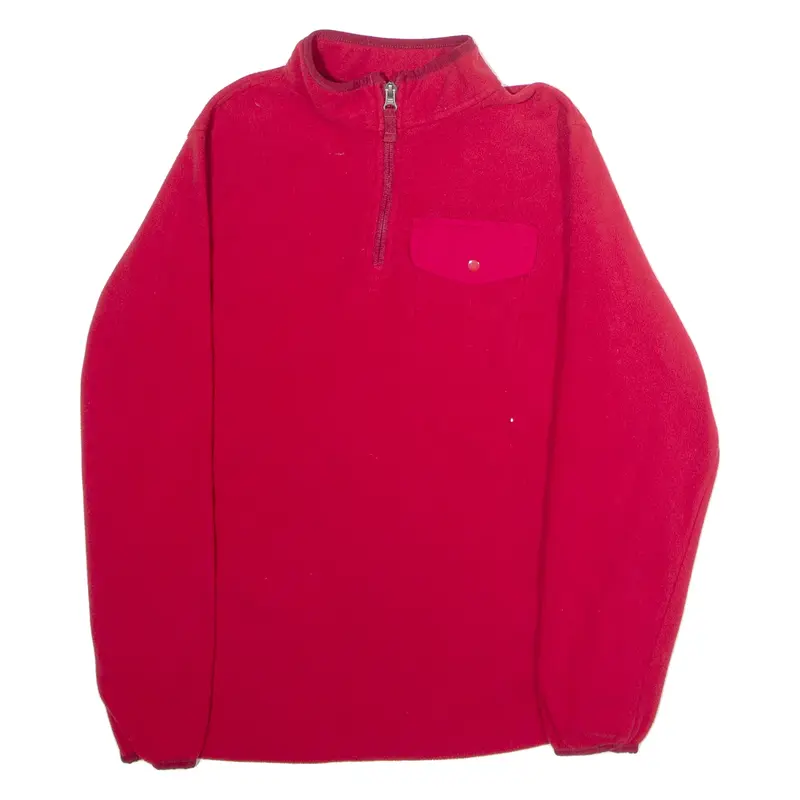 LANDS END Boys Fleece Red 1/4 Zip 11-12Y