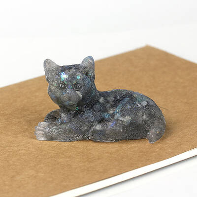 Natural Labradorite Cat Display Decorations