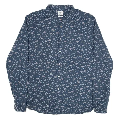 PAUL SMITH Slim Fit Womens Shirt Blue Floral Long Sleeve 2XL