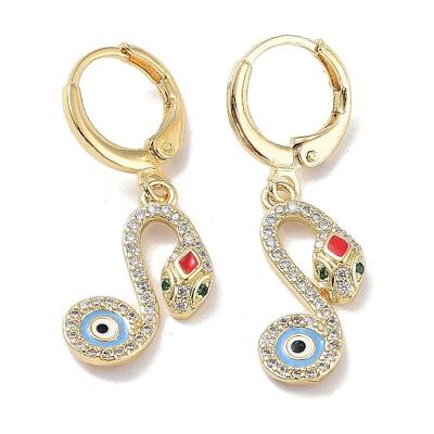 Real 18K Gold Plated Brass Dangle Leverback Earrings