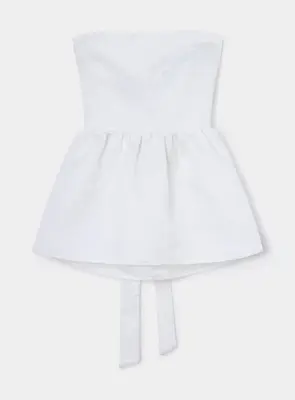 CECILE WHITE STRAPLESS TOP | Size: M