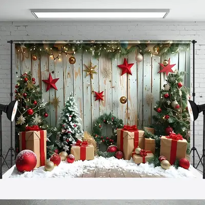Aperturee Stars Decoration Wall Garland Christmas Backdrop - Aperturee