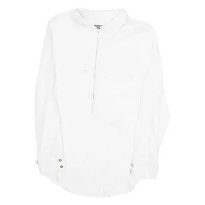 MINT VELVET Womens Top White 1/2 Zip Long Sleeve UK 12