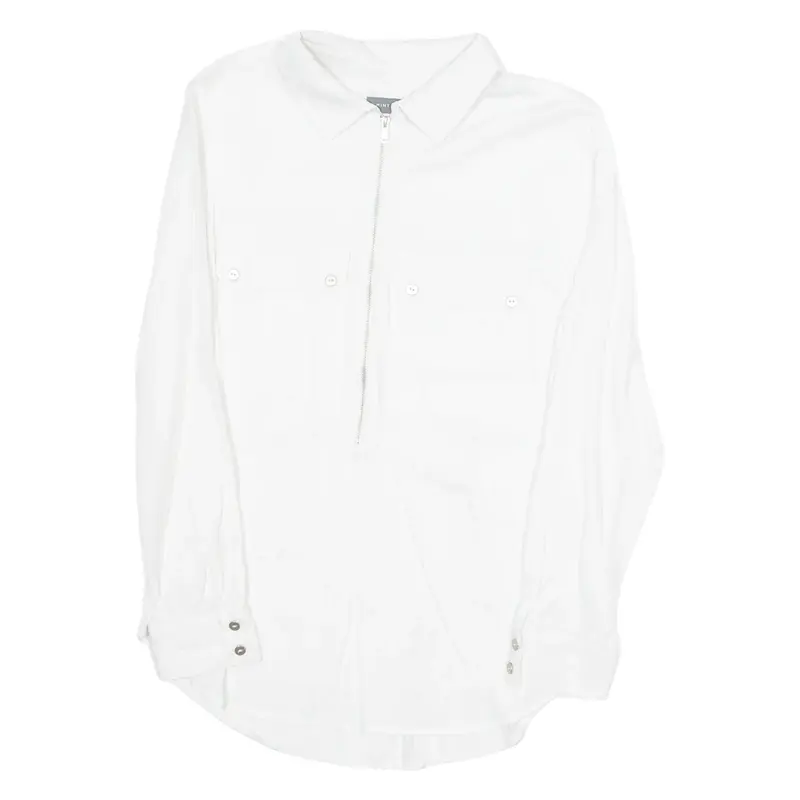 MINT VELVET Womens Top White 1/2 Zip Long Sleeve UK 12