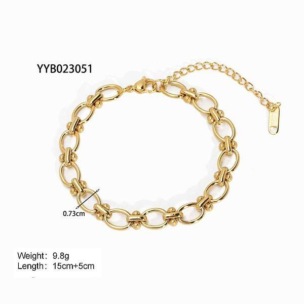 Simple Stainless Steel Chain Link Bracelets for Summer Beach