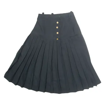 Womens Pleated Skirt Black Midi S