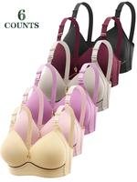 Women's Solid Rhinestone Decor Push Up Bra, Basic Casual Comfortable Breathable Bra for Daily Wear, Women's Lingerie for All ...