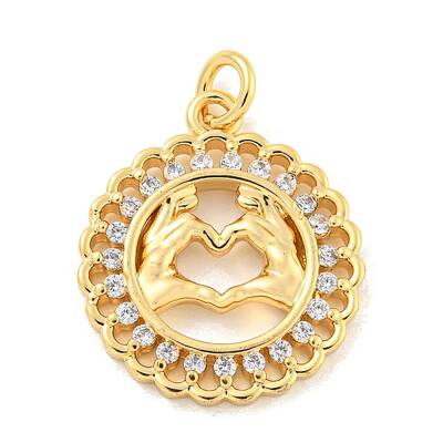 Brass Micro Pave Clear Cubic Zirconia Pendants