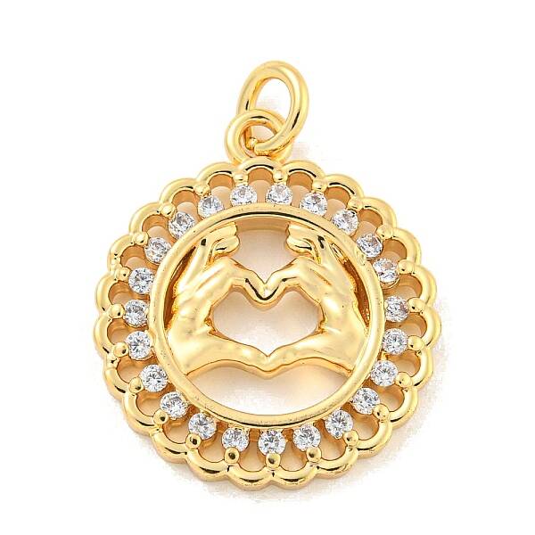 Brass Micro Pave Clear Cubic Zirconia Pendants