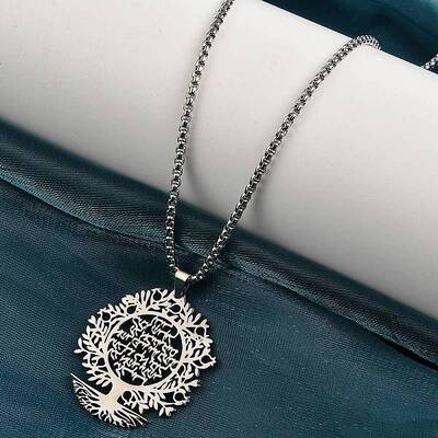 304 Stainless Steel Hollow Tree of Life Pendant Box Chain Necklaces