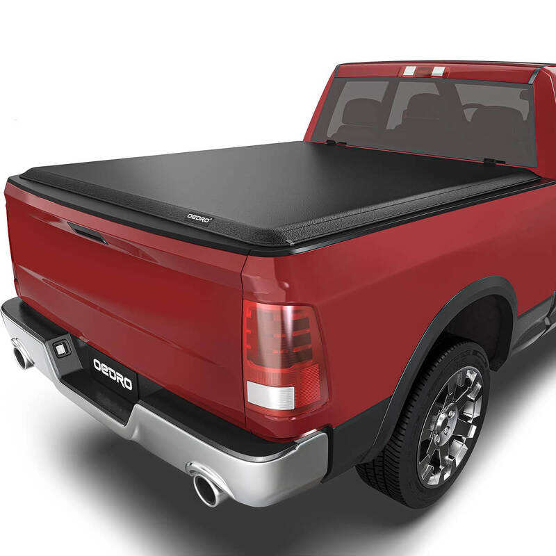 OEDRO 6.4FT Soft Roll Up Truck Bed Tonneau Cover for 2019-2025 Dodge Ram 1500 New Body Style Without Rambox