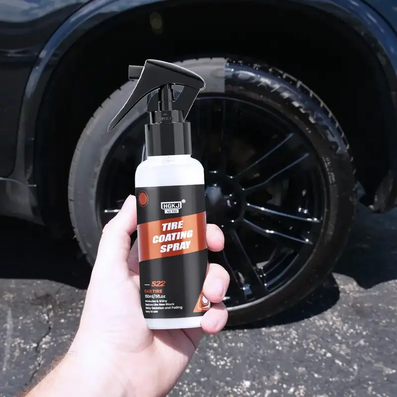 Car Tire Cleaner, 150ml Wheel Type Gloss Spray, Tire Polish Sealing Wax, Hydrophobic Tire Coating