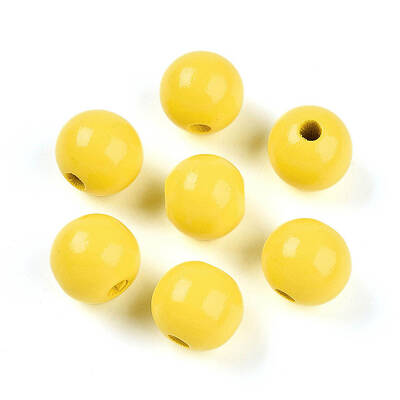 Painted Natural Wood Beads