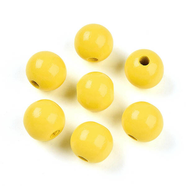 Painted Natural Wood Beads