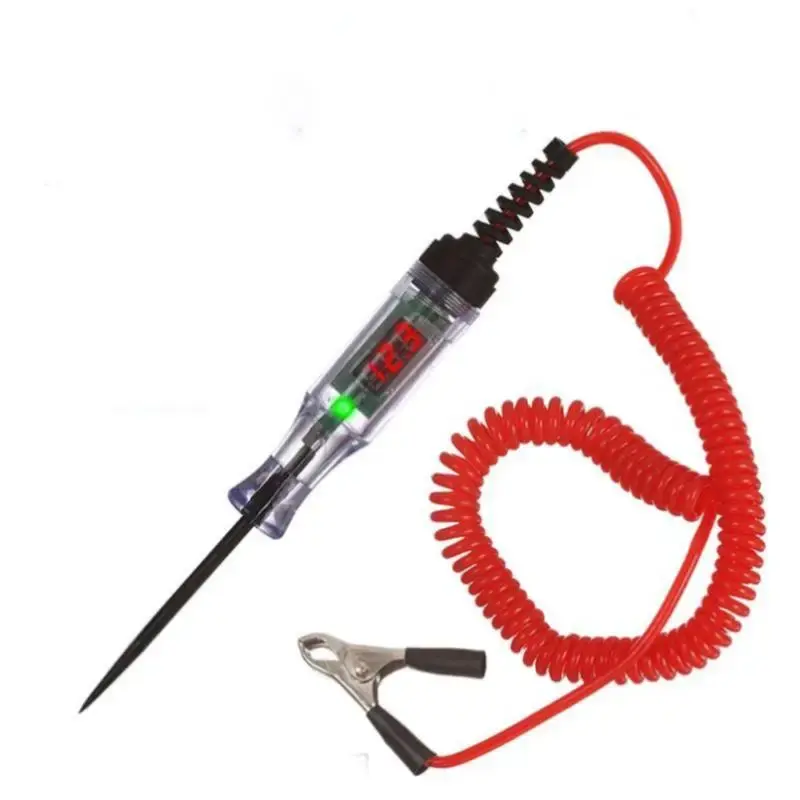 LED Car Circuit Tester, 6-24V Test Tool with Light & Hard Steel Probe, Car Circuit Low DC Voltage Tester, Professional Car I...
