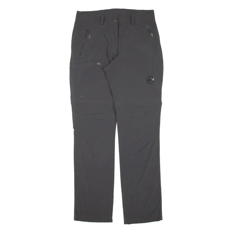 MAMMUT Zip-off Womens Trousers Grey Slim Straight W30 L31